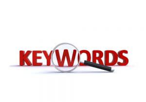 a magnifying glass over the word keywords.