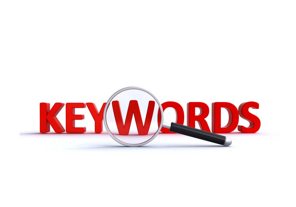 a magnifying glass over the word keywords.