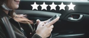 A person leaving an online review.