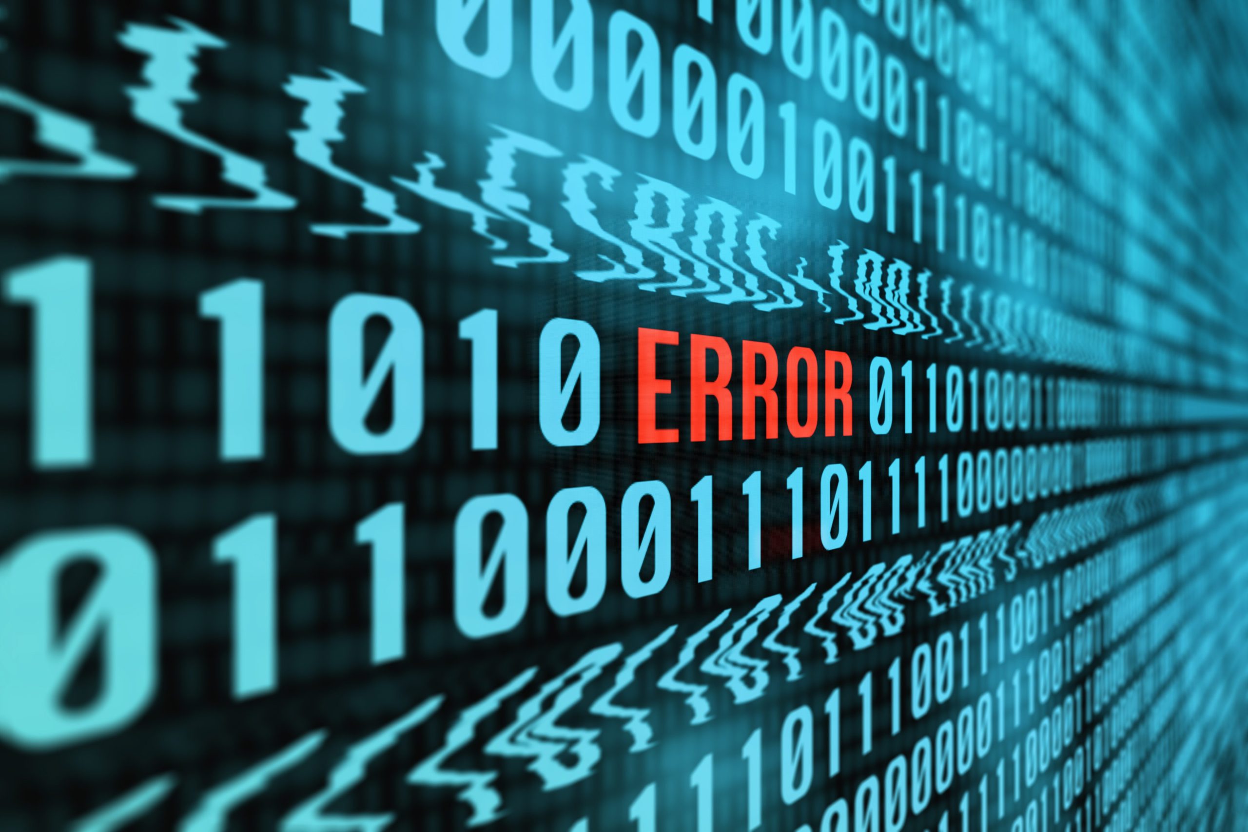 A computer screen with the word error written on it.